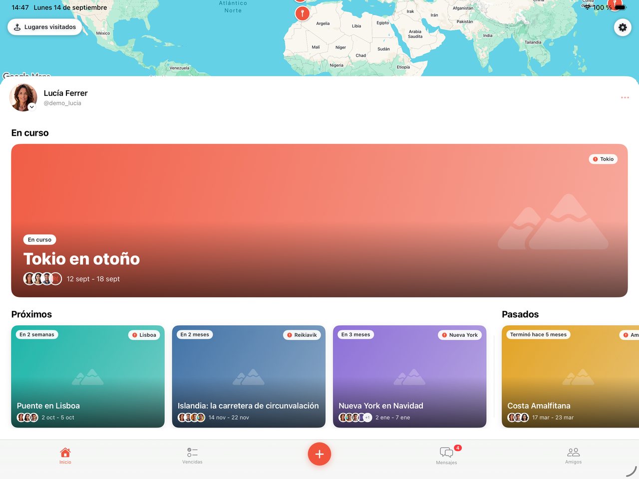 Todos tus viajes de una ojeada